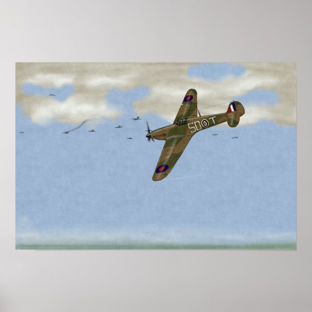 "Sent Packing" Hurricanes av 801 Squadron 1940 Poster (Framsidan)