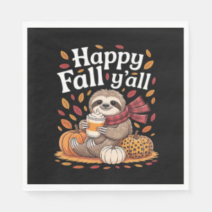 Sent pumpkrydda lycklig Fall Yall höst Pappersservett