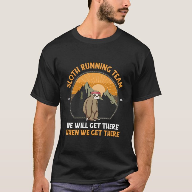 Sent Running Sloth Running Team T Shirt (Framsida)