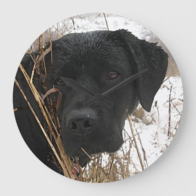 Sent Season Hunt - Svart lab - Labrador Stor Klocka (Framsida)