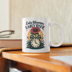 Sent Senblommande Tidig Morgonmotivation Kaffemugg
