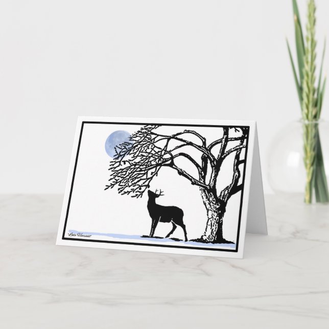 Sent skörd Vinter Solstice Card Helgkort (Framsida)