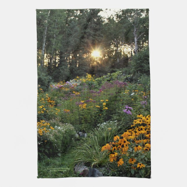 Sent sommar Sol i trädgården Kökshandduk (Vertikal)