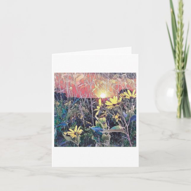 Sent sommar Sunset Countryside Kort (Framsida)
