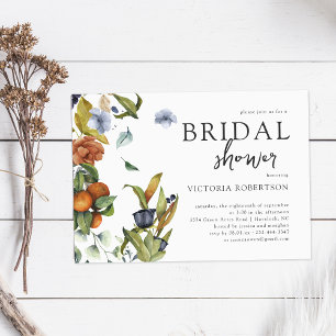 Sent sommarcitrus Blommigt Botanical Möhippa Inbjudningar