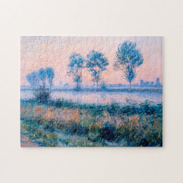 Sent sommarmorgon Landskap vid Havel River Pussel