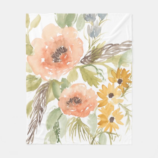 Sent Summer Flowers I Fleecefilt (Framsidan)