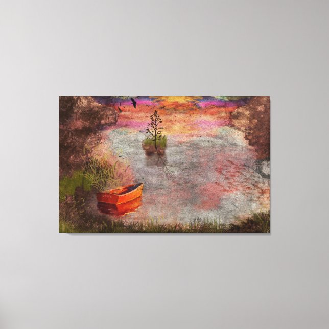 Sent Summer Kväll i Lambshire Cove Canvastryck (Framsida)