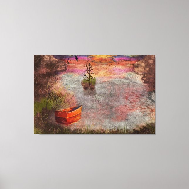 Sent Summer Kväll i Lambshire Cove Canvastryck (Framsida)