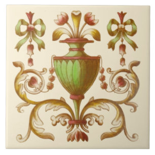 Sent Victorian Neoklassisk c. Design Panel 1900 Kakelplatta