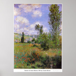 Sentier ile Saint-Martin 1880 av Claude Monet Poster