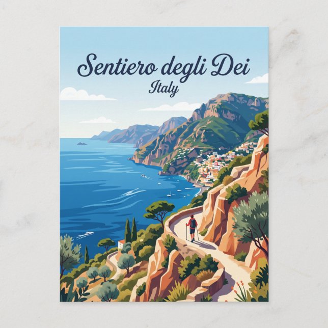 Sentiero degli Dei Italien Vykort (Framsida)