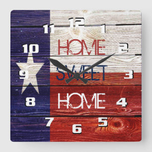 Sentimental and Patriotic Home Söta Texas Fyrkantig Klocka