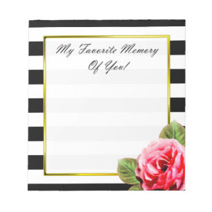 Sentimental Birthday Keepsak Memento Rosa ros Anteckningsblock