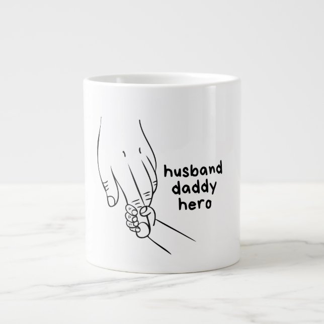 Sentimental familj och kärlekslinje konstillustrat jumbo mugg (Framsidan)