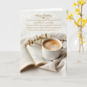 Sentimental Födelsedagskaffe och Bok Kort