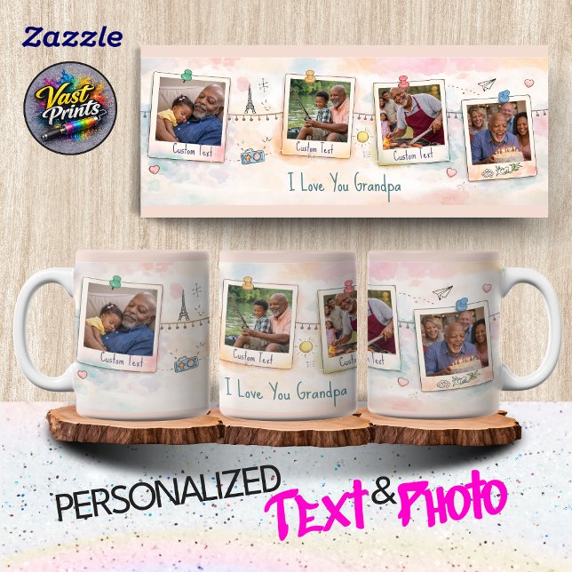 Sentimental Grandpa Family Memories Photo Collage Mugg (Sentimental Grandpa Family Memories Photo Collage Mug)