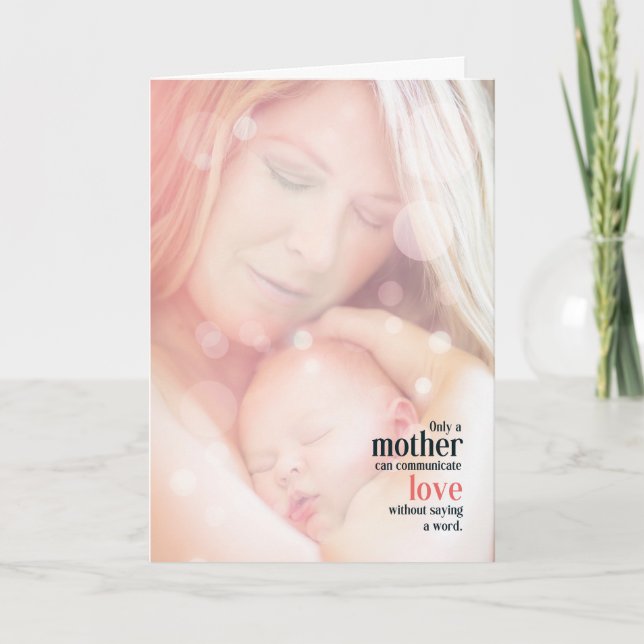 Sentimental Mamma och Baby Mors dag Helgkort (Framsida)