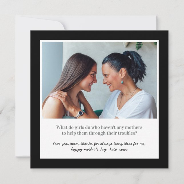 Sentimental Mors dag Quote och Photo Kort (Framsida)