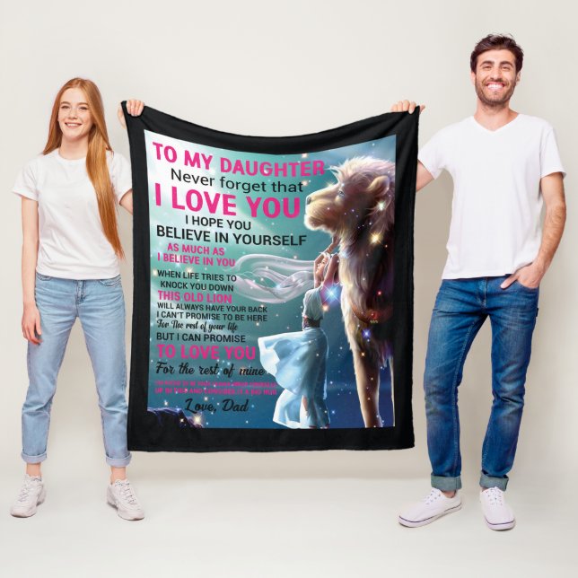 Sentimental Pappa Dotter ord art Fleecefilt (På plats)