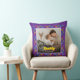 Sentimental Pappa Gift - Anpassningsbar Family Bil Kudde