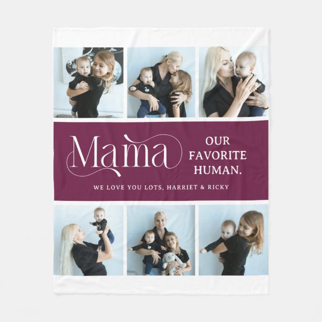 Sentimental Photo Collage Mama Keepsake  Fleecefilt (Framsidan)