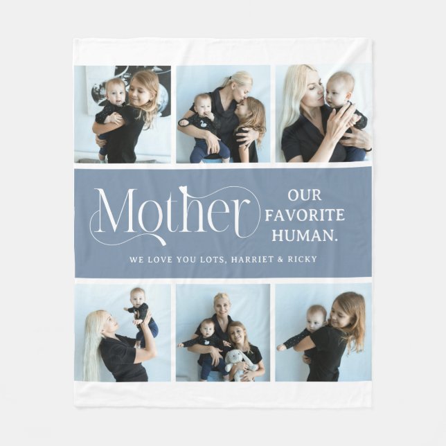 Sentimental Photo Collage Mother Keepsake  Fleecefilt (Framsidan)