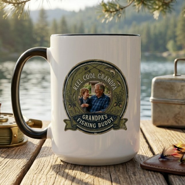Sentimentala farfar och barnbarns fiskevän mugg (Sentimental Grandpa Grandson Fishing Buddy Mug)