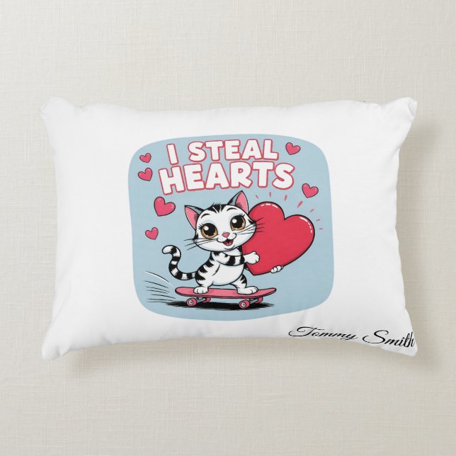 Sentimentala, moderna Valentine Pillows for Pets Prydnadskudde (Framsidan)
