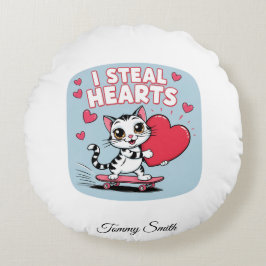 Sentimentala, moderna Valentine Pillows for Pets Rund Kudde