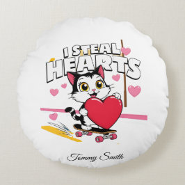 Sentimentala, moderna Valentine Pillows for Pets Rund Kudde