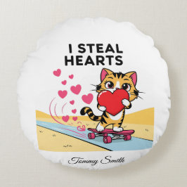 Sentimentala, moderna Valentine Pillows for Pets Rund Kudde