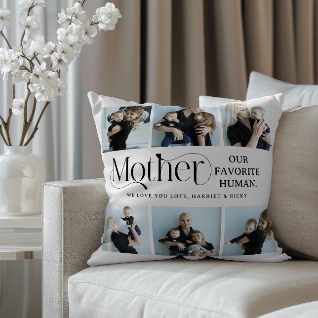 Sentimentalt fotokollage Mamma Minne  Kudde (Skapare uppladdad)