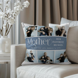 Sentimentalt fotokollage Mamma Minne  Kudde