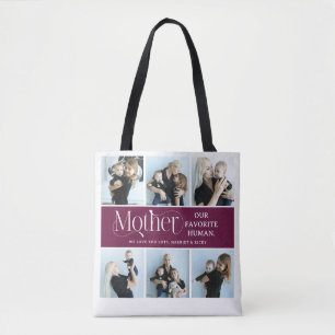 Sentimentalt fotokollage Mamma Minne  Tygkasse