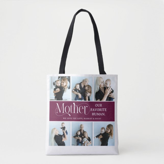 Sentimentalt fotokollage Mamma Minne  Tygkasse (Framsida)