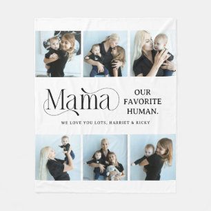 Sentimentalt fotokollage Mamma Minnessak Fleecefilt