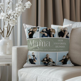 Sentimentalt fotokollage Mamma Minnessak  Kudde