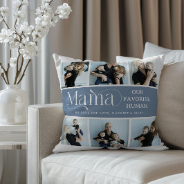 Sentimentalt fotokollage Mamma Minnessak  Kudde