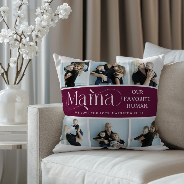 Sentimentalt fotokollage Mamma Minnessak  Kudde (Skapare uppladdad)