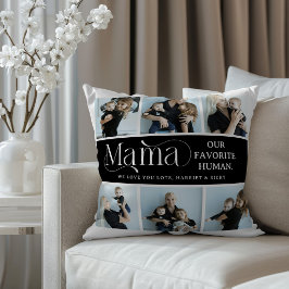 Sentimentalt fotokollage Mamma Minnessak  Kudde