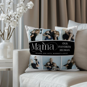 Sentimentalt fotokollage Mamma Minnessak Kudde