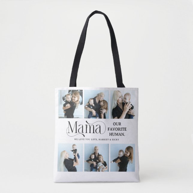 Sentimentalt fotokollage Mamma Minnessak  Tygkasse (Framsida)