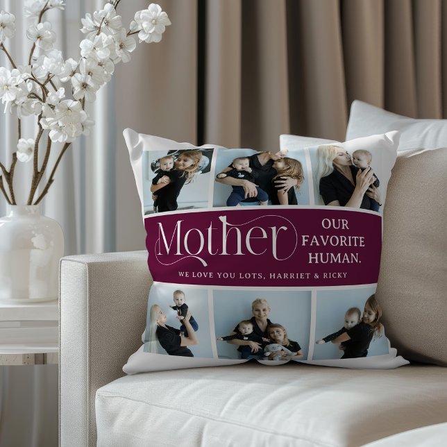 Sentimentalt fotokollage Mamma present  Kudde (Skapare uppladdad)