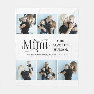Sentimentalt fotokollage Mimi- minnessak  Fleecefilt