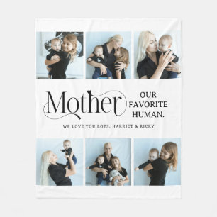 Sentimentalt fotokollage minnessaker för mamma fleecefilt
