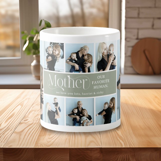Sentimentalt fotokollage minnessaker för mamma kaffemugg (Skapare uppladdad)