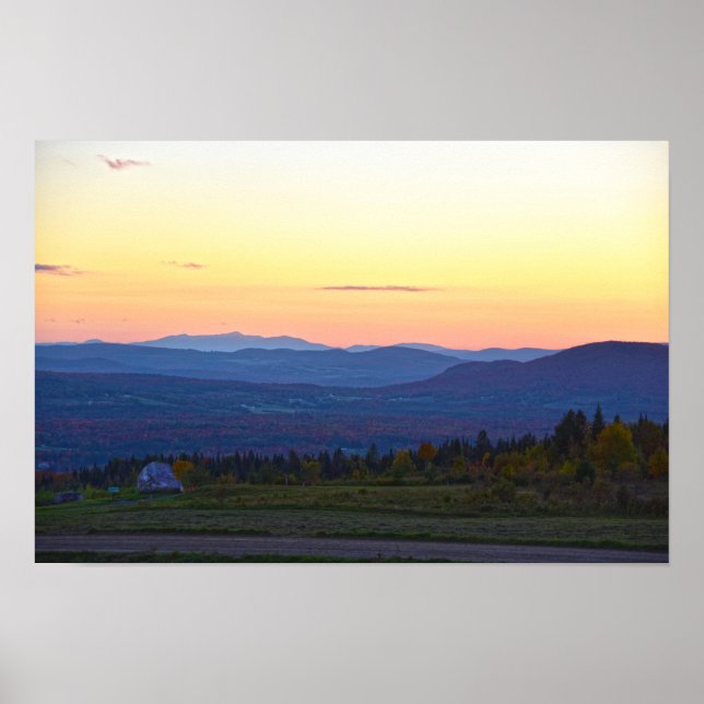 Sentinel Rock Vermont Solnedgång  Poster (Framsidan)