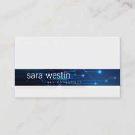 SEO Consultant Blue Computer Circuits BusinessCard Visitkort