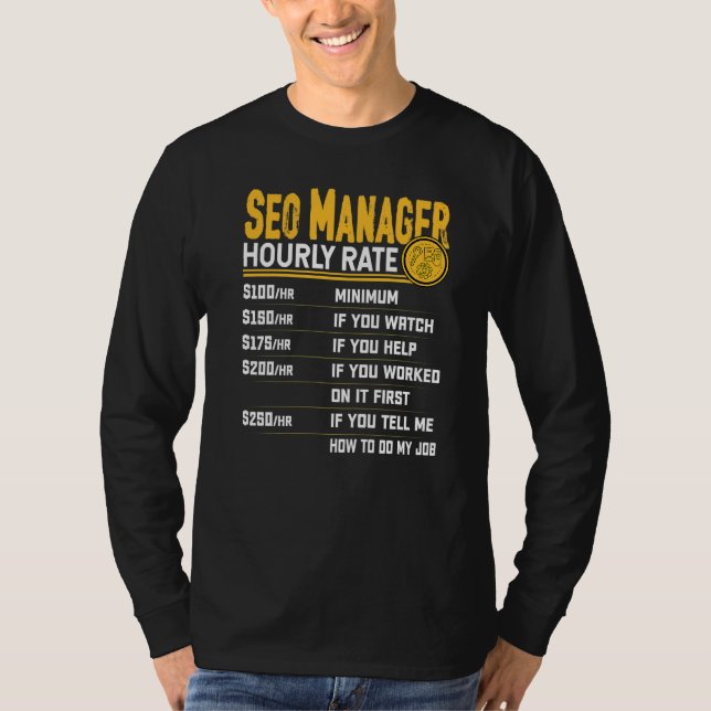 SEO-hanterarens timpris T Shirt (Framsida)